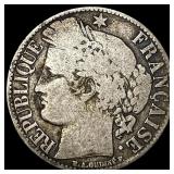 1872K France Silver 1 Franc