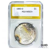 1890-O Morgan Silver Dollar PGA MS63+