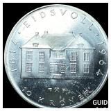 1964 Norway Silver 10 Kroner