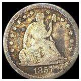 1857-O Silver Seated Liberty Quarter NICELY CIRCUL