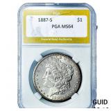 1887-S Morgan Silver Dollar PGA MS64