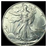 1942-D Silver Walking Liberty Half Dollar GEM BU