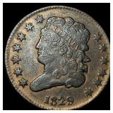 1829 Copper Half Cent NEARLY UNCIRCULATED