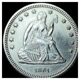 1861 Seated Liberty Quarter UNCIRCULATED
