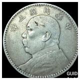 1914 China Republic Silver Fatman Dollar