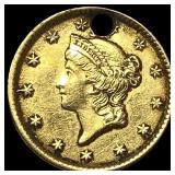 1854 Gold $1 Type 1 (holed) HIGH GRADE