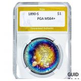 1890-S Morgan Silver Dollar PGA MS64+