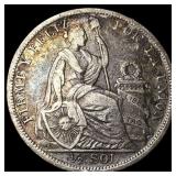 1907 FG JB Peru Silver 1/2 Sol