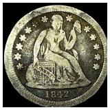 1842 Silver Seated Liberty Dime NICELY CIRCULATED