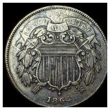 1864 Copper Two-Cent Piece NEARLY UNCIRCULATED