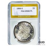1898-O Morgan Silver Dollar PGA MS66 PL