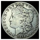 1892 Silver Morgan Dollar ABOUT UNCIRCULATED
