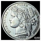 1880B Peru Silver 1 Peseta