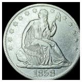1858-O Silver Half Dollar CLOSELY UNCIRCULATED