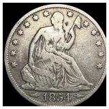 1854 Arrows Seated Liberty Half Dollar NEARLY UNCI