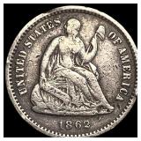 1862 Seated Liberty Half Dime LIGHTLY CIRCULATED