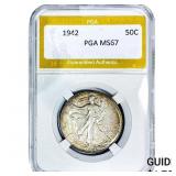 1942 Walking Liberty Half Dollar PGA MS67
