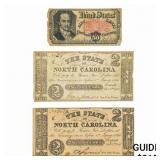 [3] 1861&1875 50C,$2 Lot of U.S. Currency