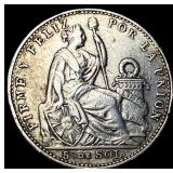 1911 FG Peru Silver 1/5 Sol