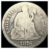 1876-CC Silver Seated Liberty Dime NICELY CIRCULAT