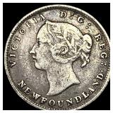 1896 Newfoundland Silver 5 Cents ABOUT UNCIRCULATE