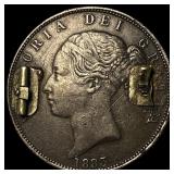 1883 Great Britain Victoria Silver 1/2 Crown- Broa