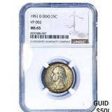 1951-D Washington Silver Quarter NGC MS65
