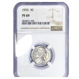 1953 Jefferson Nickel NGC PF69