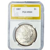 1887 Morgan Silver Dollar PGA MS64