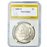 1884-O Morgan Silver Dollar PGA MS63