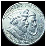 1924 Silver Huguenot-Walloon Half Dollar CHOICE AU