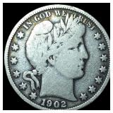 1902-S Silver Barber Half Dollar NEARLY UNCIRCULAT