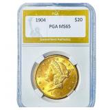 1904 $20 Gold Double Eagle PGA MS65