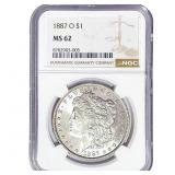 1887-O Morgan Silver Dollar NGC MS62