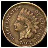 1862 Copper-Nickel Indian Head Cent NEARLY UNCIRCU