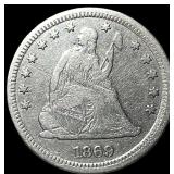 1869-S Silver Seated Liberty Quarter ABOUT  UNCIR