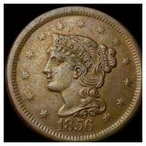 1856 Braided Hair Large Cent CLOSELY  UNCIRCULATE