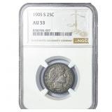 1905-S Barber Quarter NGC AU53