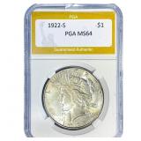 1922-S Silver Peace Dollar PGA MS64