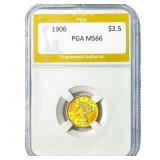 1906 $2.50 Gold Quarter Eagle PGA MS66