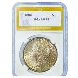 1884 Morgan Silver Dollar PGA MS64