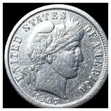1907-O Silver Barber Dime NEARLY UNCIRCULATED