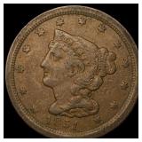 1851 Braided Hair Half Cent NEARLY UNCIRCULATED