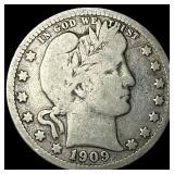 1909-D Silver Barber Quarter NICELY  CIRCULATED