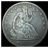 1874 Arrows Seated Liberty Half Dollar NEARLY UNCI