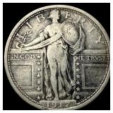 1917-S Silver Standing Liberty Quarter    LIGHTLY