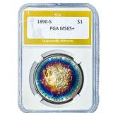 1890-S Morgan Silver Dollar PGA MS65+
