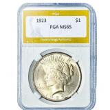 1923 Silver Peace Dollar PGA MS65