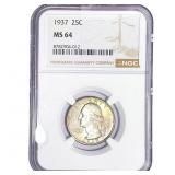 1937 Walking Liberty Quarter NGC MS64