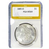 1885-O Morgan Silver Dollar PGA MS64